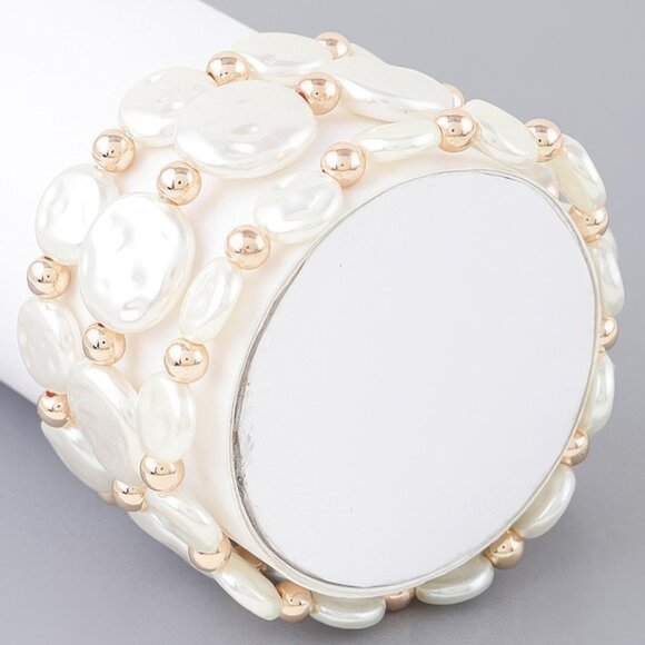 Triple Pearl Stone Beaded Bracelet - Picture 1 of 3